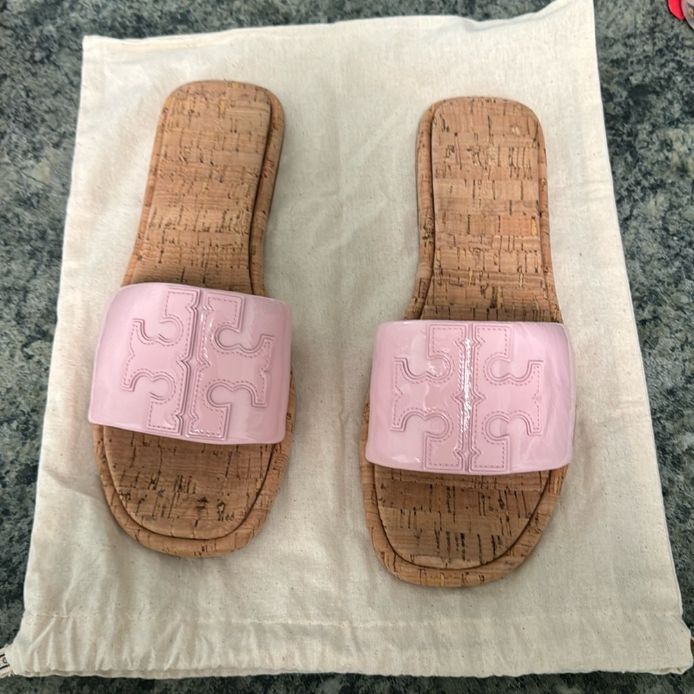 Tory Burch DOUBLE T SPORT SLIDE size 8 1/2
